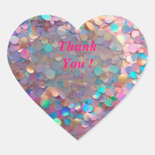 Glitter Opal Modern Holographic Collection Heart Sticker
