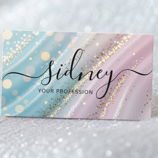 glitter opal pink background  business card (Creator Uploaded)