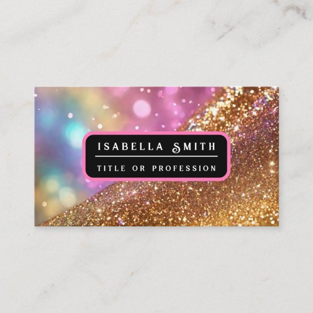 Glitter Opal Popular Holographic Collection Business Card (Front)