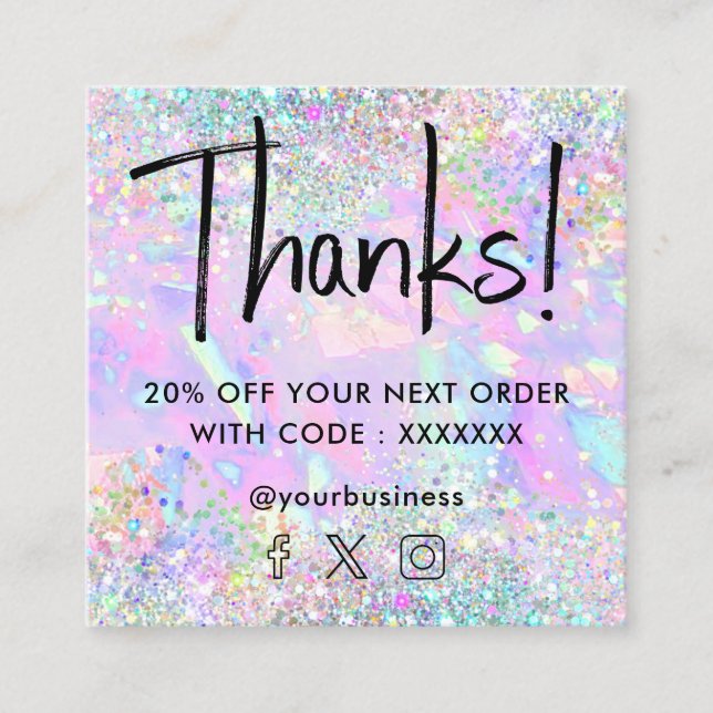 glitter opal texture discount card (Front)