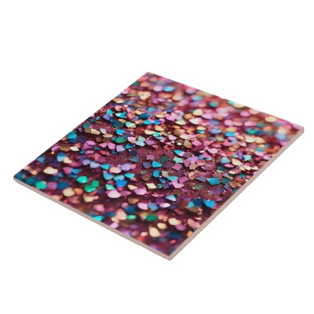 Glitter Opal Trendy Holographic Collection Ceramic Tile (Side)