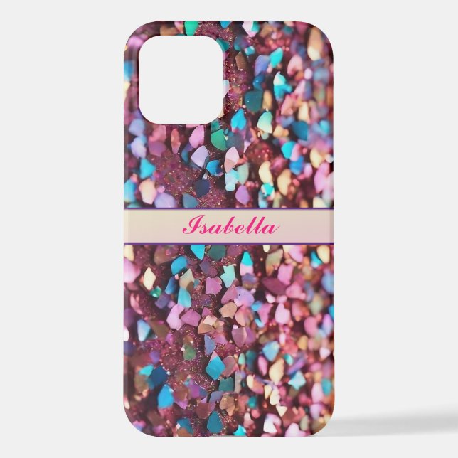 Glitter Opal Trendy Holographic Collection iPhone Case (Back)