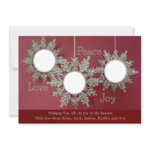 Glitter Ornaments Photo Christmas Card