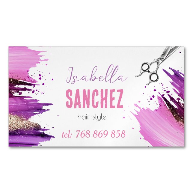 glitter paint stain 	Magnetic business card (Front)