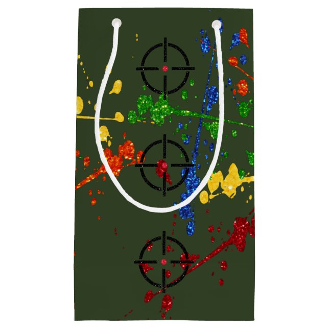 Glitter Paintball Party Targets Small Gift Bag (Front)
