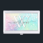 Glitter Pastel Bokeh Girly Colourful Pattern Business Card Holder<br><div class="desc">A beautiful multicolor pastel glitter pattern,  that you can personalise with your custom details.</div>