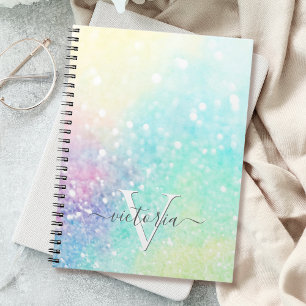 Glitter Pastel Bokeh Girly Colourful Pattern Notebook