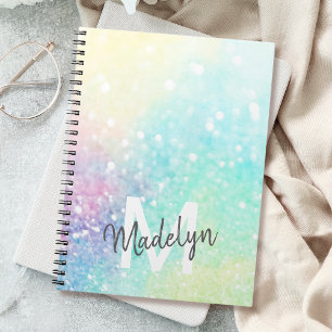 Glitter Pastel Bokeh Girly Colourful Pattern Notebook