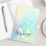 Glitter Pastel Bokeh Girly Colourful Pattern Planner<br><div class="desc">A beautiful multicolor pastel glitter pattern,  that you can personalise with your custom details.</div>