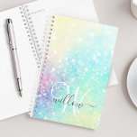 Glitter Pastel Bokeh Girly Colourful Pattern Planner<br><div class="desc">A beautiful multicolor pastel glitter pattern,  that you can personalise with your custom details.</div>