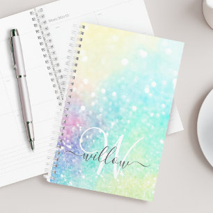 Glitter Pastel Bokeh Girly Colourful Pattern Planner