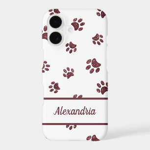 Glitter Paw Prints Rose Gold Personalised