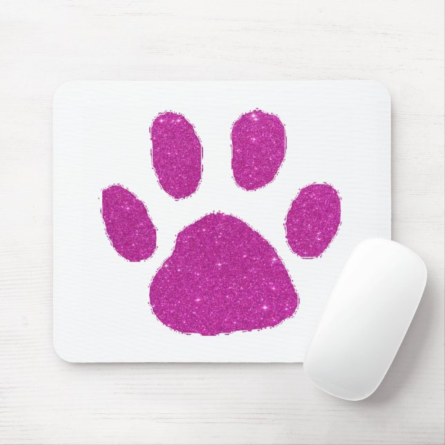 Glitter pawprint mouse pad (With Mouse)
