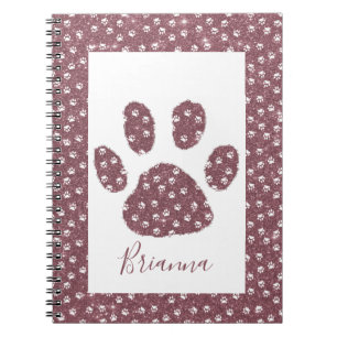 Glitter pawprint notebook