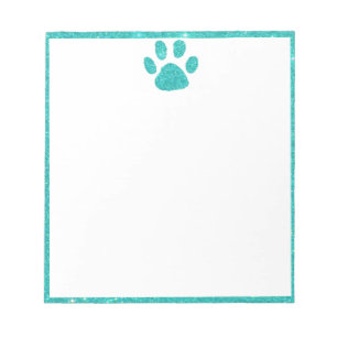 Glitter pawprint notepad