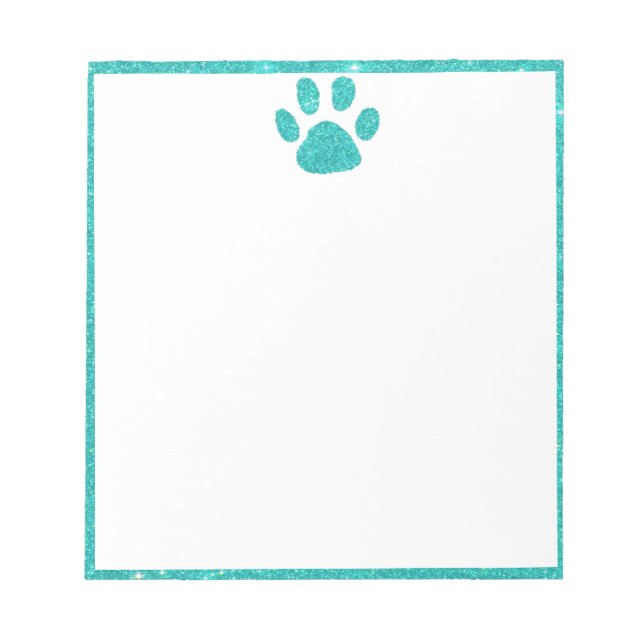 Glitter pawprint  notepad (Front)