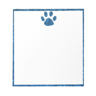 Glitter pawprint notepad