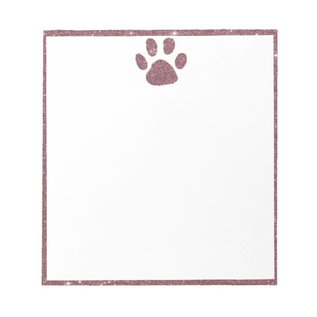 Glitter pawprint  notepad (Front)