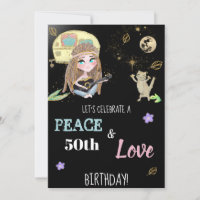 * Glitter Peace & Love Camping Hippie Birthday