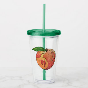 Glitter Peach Acrylic Tumbler