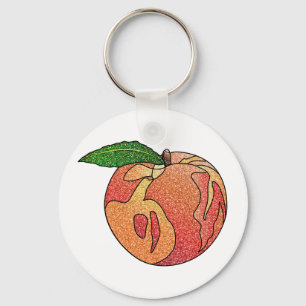 Glitter Peach Key Ring