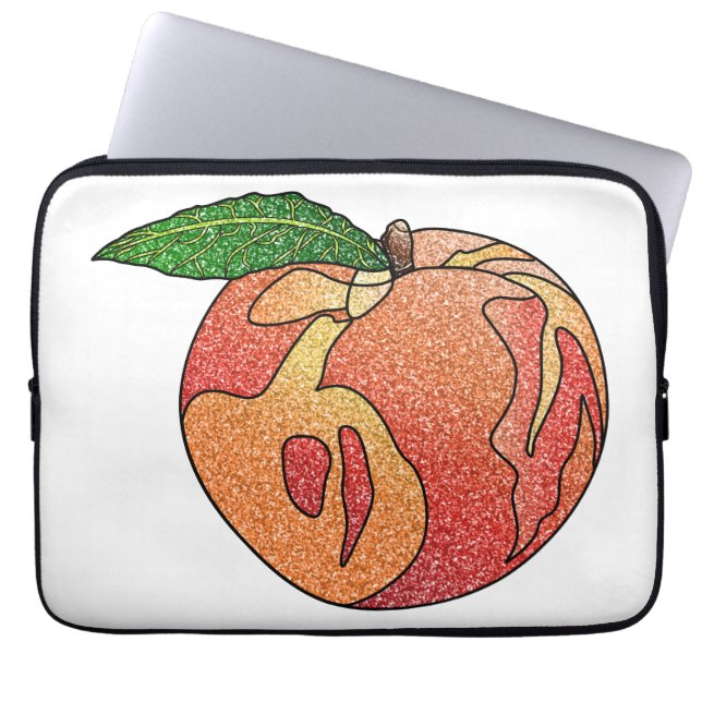 Glitter Peach Laptop Sleeve (Front)