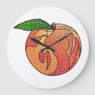 Glitter Peach Large Clock