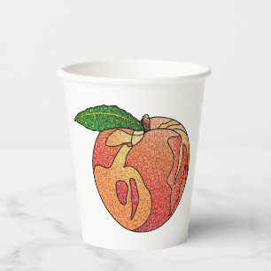Glitter Peach Paper Cups