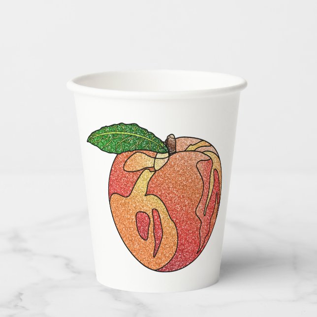 Glitter Peach Paper Cups (Front)