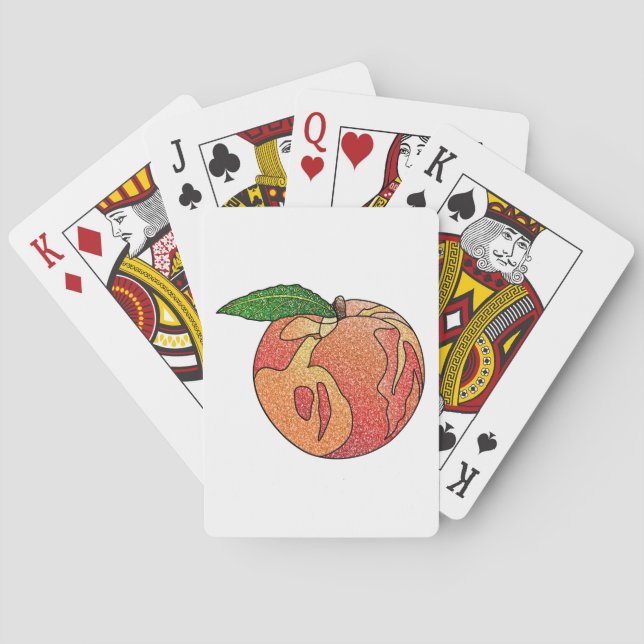 Glitter Peach Playing Cards (Back)