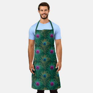 Glitter Peacock Feather Series Design 9 Apron