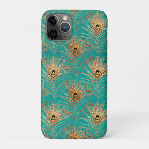 Glitter Peacock Feathers Pattern   iPhone 11 Pro Case