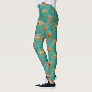 Glitter Peacock Feathers Pattern  Leggings