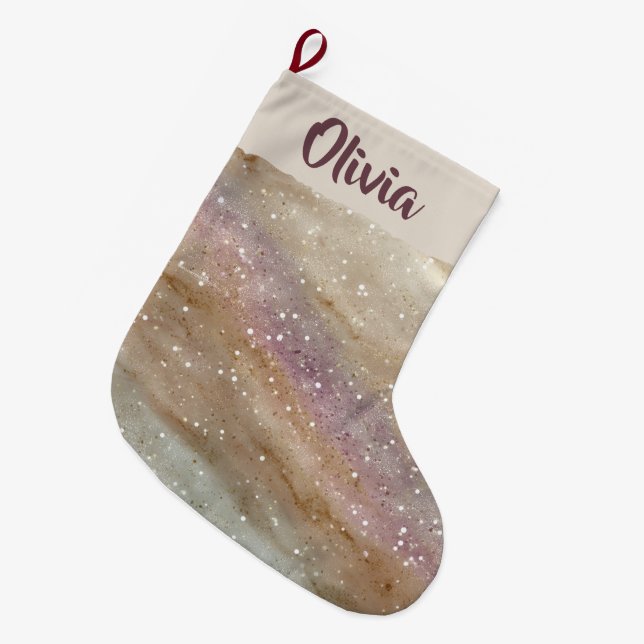 Glitter Personalized Name Christmas Stocking (Front (Hanging))