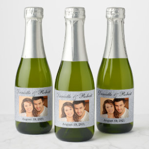 Glitter Photo Wedding Mini Sparkling Wine Favour L Sparkling Wine Label