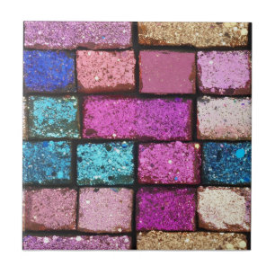 Glitter Pink Brick Pattern Ceramic Tile
