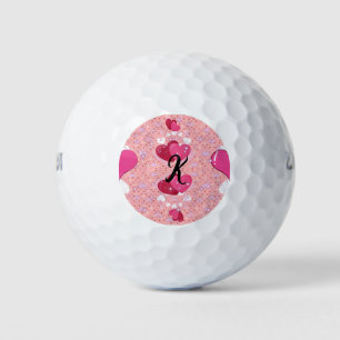 glitter pink heart vibrant romantic wallpaper golf balls