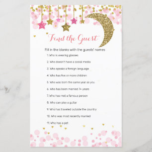 Glitter pink moon Watercolor Find the Guest game