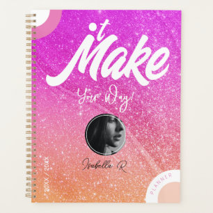 Glitter Pink Planner Book Style Photo Template
