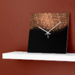 Glitter Pink Rose Gold Black White Abstratc Square Wall Clock<br><div class="desc">Unique conceptual and decorative 
Corresponds to actual fashion trend in home decor.
You can change the shape and colour of the clock and hand.
florenceK design</div>