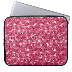Glitter pink sequin pattern laptop sleeve