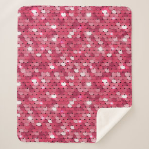 Glitter pink sequin pattern sherpa blanket