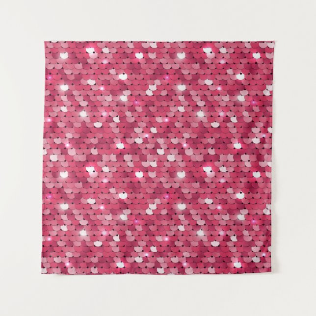 Glitter pink sequin pattern tapestry (Front)