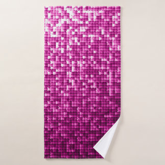 Glitter pink sequins bath towel
