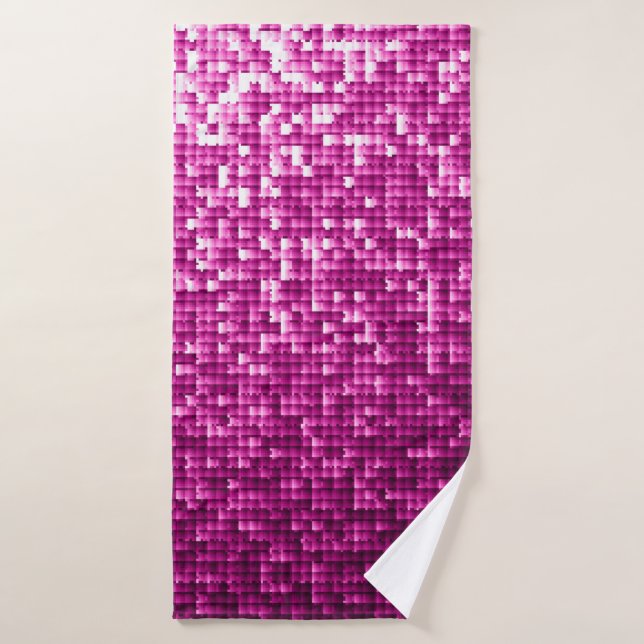 Glitter pink sequins bath towel (Bath Towel)