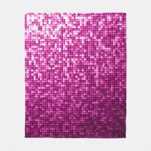 Glitter pink sequins fleece blanket