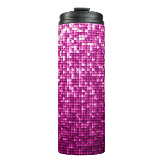 Glitter pink sequins thermal tumbler