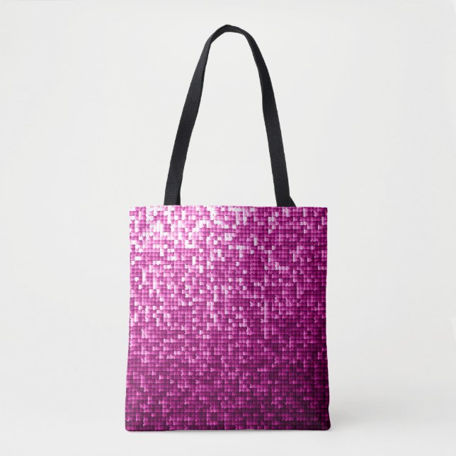 Glitter pink sequins tote bag (Front)