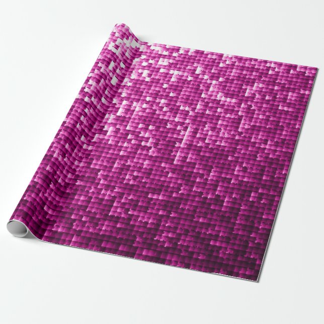 Glitter pink sequins wrapping paper (Unrolled)