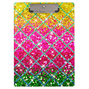 Glitter Pink Snakeskin Clipboard